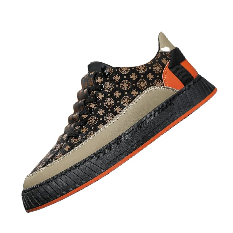Fashion design khaki men sneaker hot selling new cool flat sole walking shoes support custom logo men casual shoes