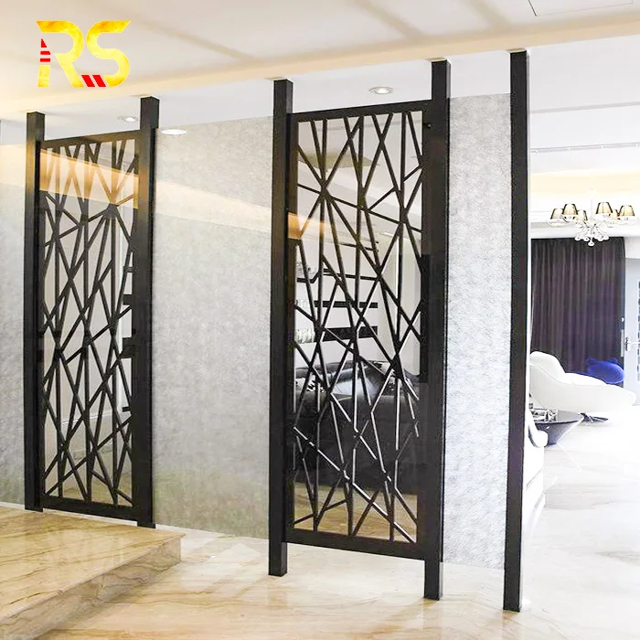modern stainless steel wood paravent room divider stand partition design for living room