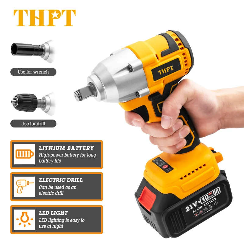 THPT 500N.m OEM 21V 2600rpm Electric Multifunctional Tool Wrench Set Impact Wrench Kit