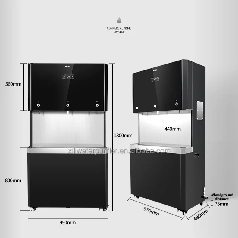 Commercial High quality Electric Drinking Pure Water Maker Black Business Water Purifying Machine Hot Direct Drink Water Supply