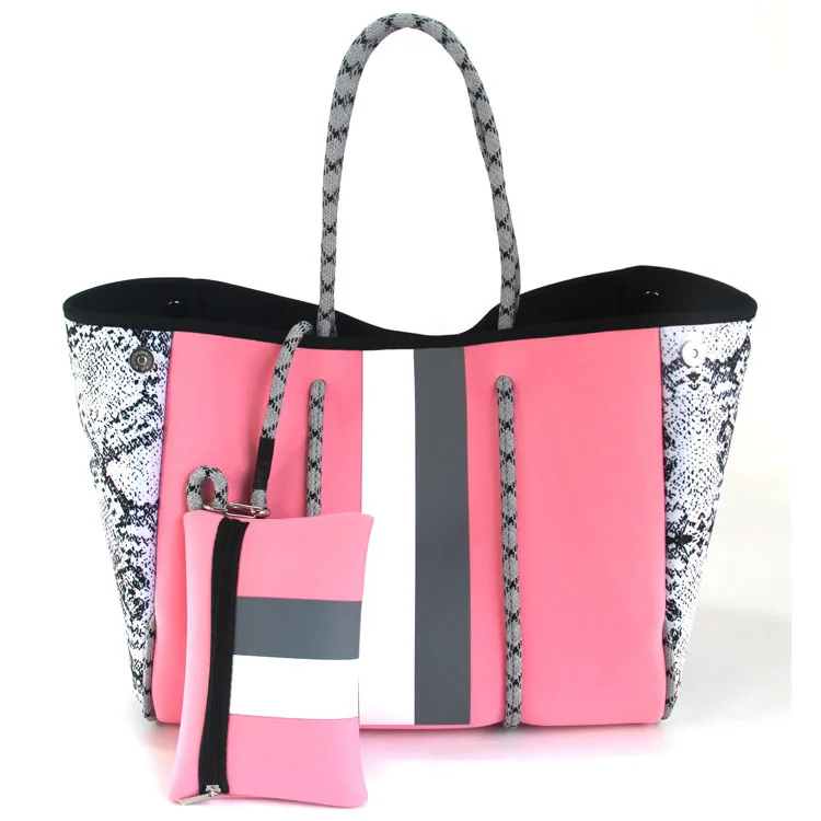 Manufacturer Wholesale Women Tote Bag Street Casual Neoprene Waterproof Beach Bag for Summer
