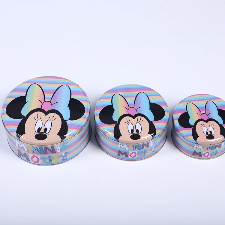 Mickey mouse food packing cake chocolate container tin box