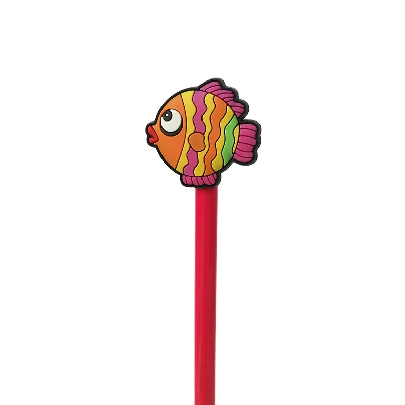 3d Soft Rubber Customized  Sea Animals Pencil  and Pen Topper For Kids