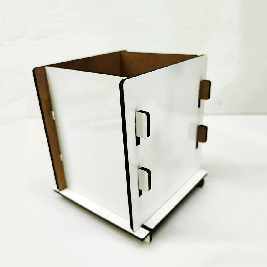 Sublimation pen holder customized MDF pencil box table storage