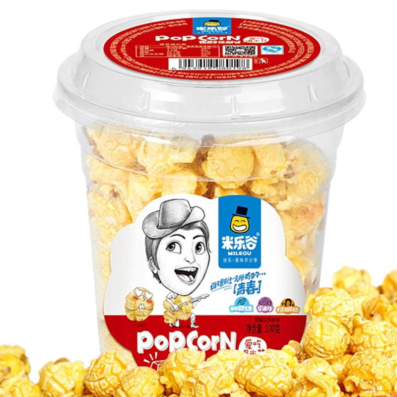 Wholesale Chinese snack fruit popcorn healthy exotic grain snack microwave popcorn mushroom popcorn gluten free snack 120g