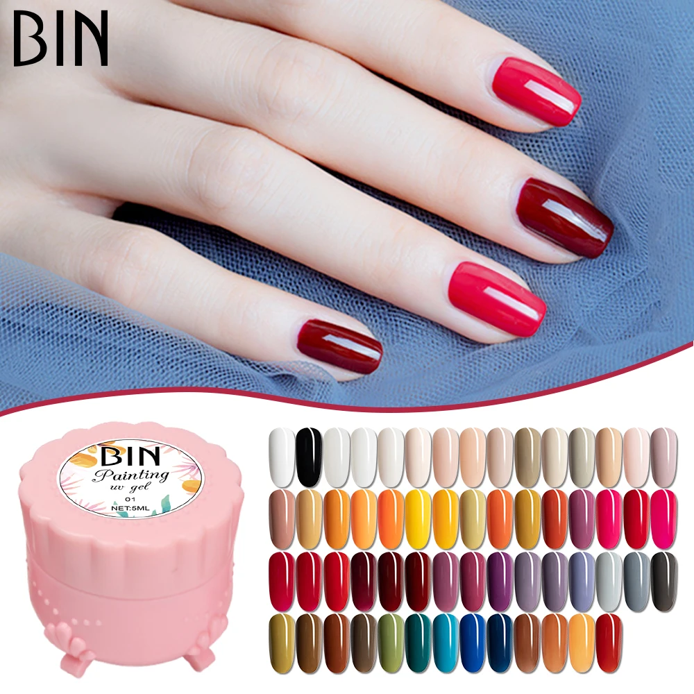 BIN Multi Colors Nail UV Painting Gel Polish Private Label Custom logo Accept Nail Paint Gel for Nail Art
