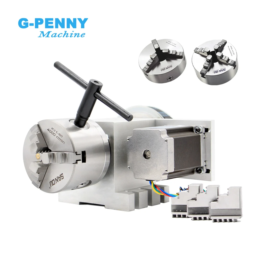 4th Axis 3/4Jaw 80mm NEMA23 dividing head/Rotation Axis/Aaxis kit