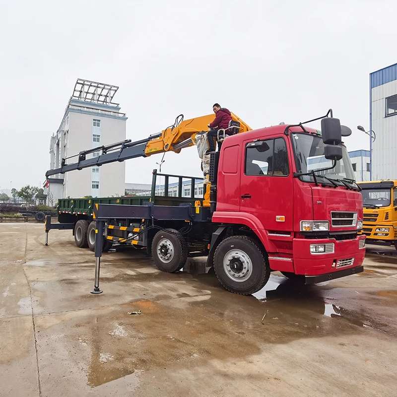 Liftsun 25 Ton Telescopic Folding Boom Truck Mounted Crane Knuckle Boom crane On Truck Hydraulic Truck-Mounted Crane For Sale