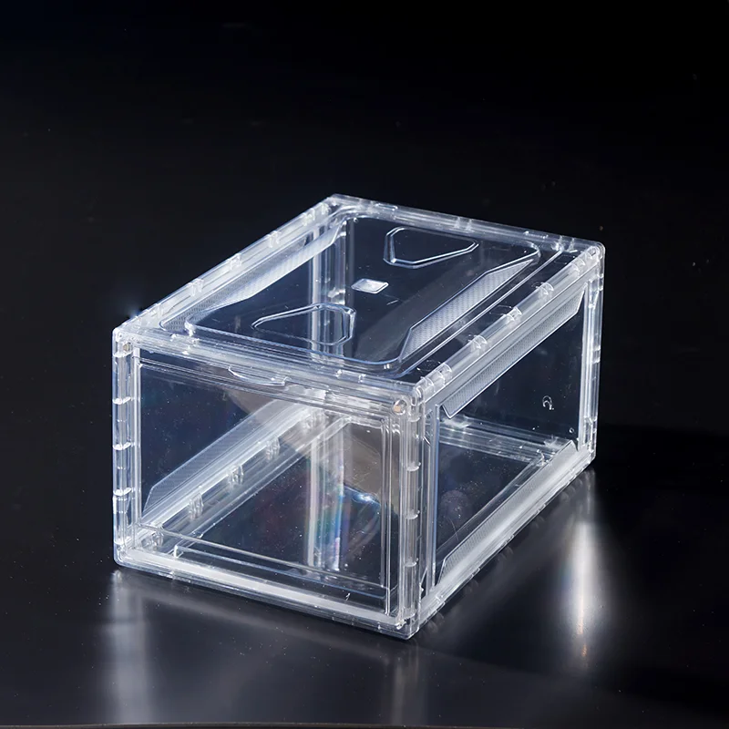Hot sale shoe containers plastic stackable shoe boxes transparent clear sneaker box shoe organizers container