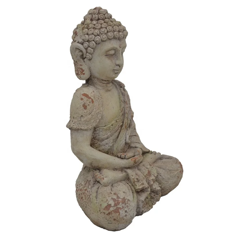 fiberglass sitting Buddha statue outdoor garden lawn decorated with meditation Buddha figurines