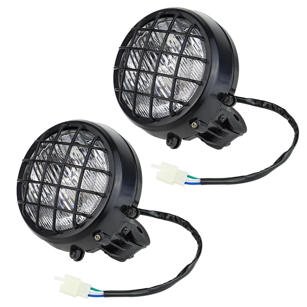Atubeix 1 Pair ATV Off Road Headlight  For Yamaha Banshee YFZ350 2004-2006 Halogen Lamp With Grills