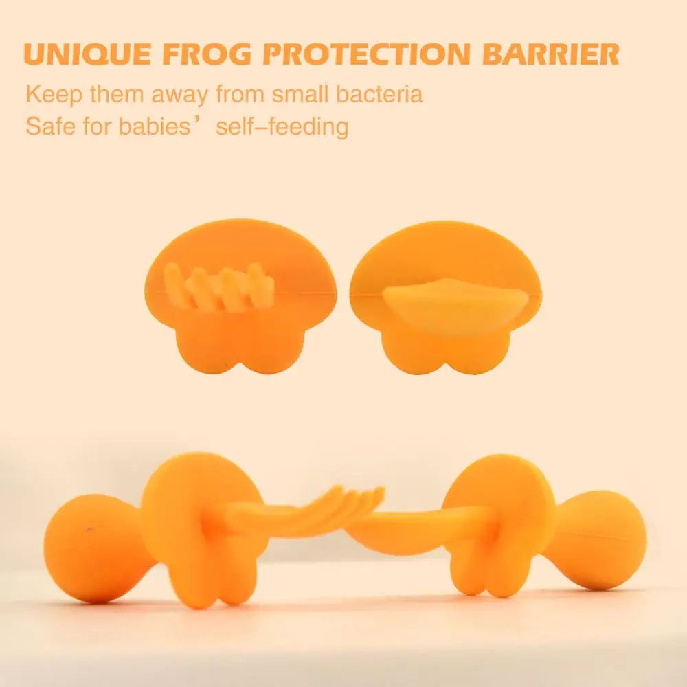 
New Product Silicone Baby Spoons Self Feeding Baby Spoon and Fork Set 