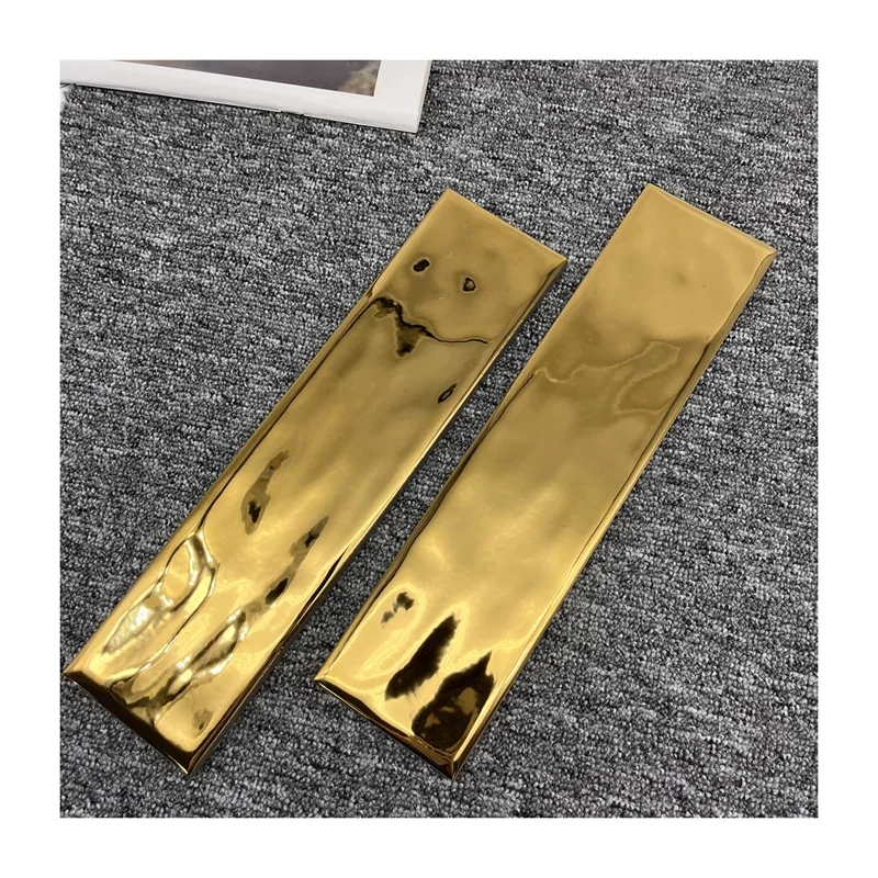 Factory hot sale multicolour metal tile electroplating brick wall tiles ceramic marble tiles for hotel bar KTV and villa