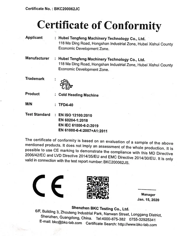 high-speed automatic tapping screw making  one die two blow cold heading machine