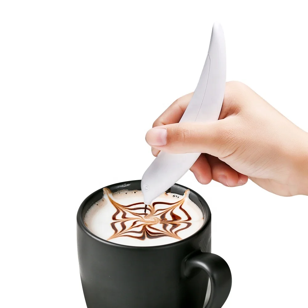 Professional Baking Pastry Tools Coffee Carving Pen Portable Electric Latte Art Pen Spice Pen with Stirring