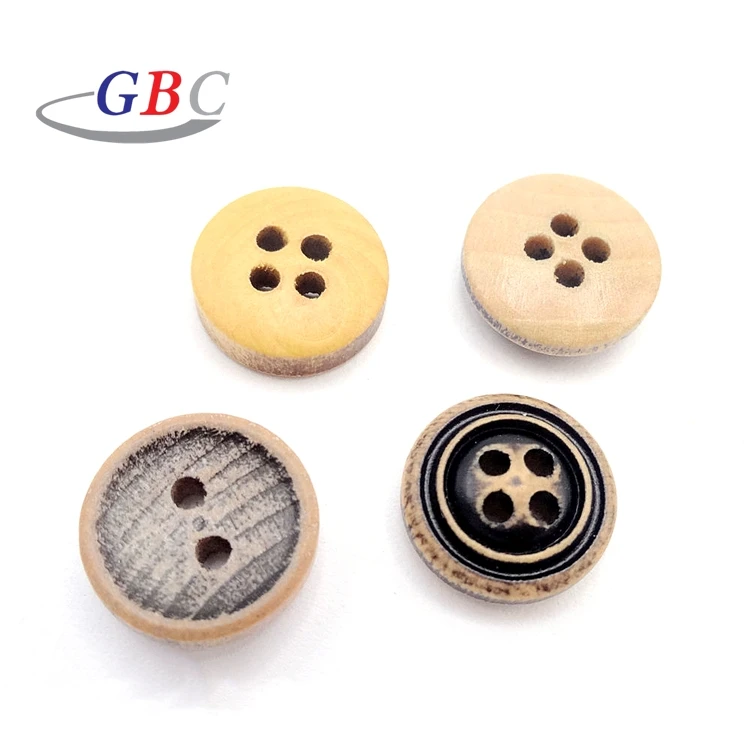Wholesale Custom Round Wooden Buttons 4 Holes for Clothes