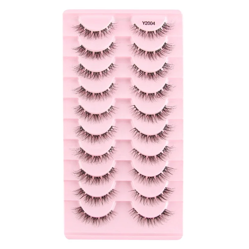 Factory Wholesale New Transparent Stem 10 Pairs Of Natural Handmade Makeup False Eyelashes