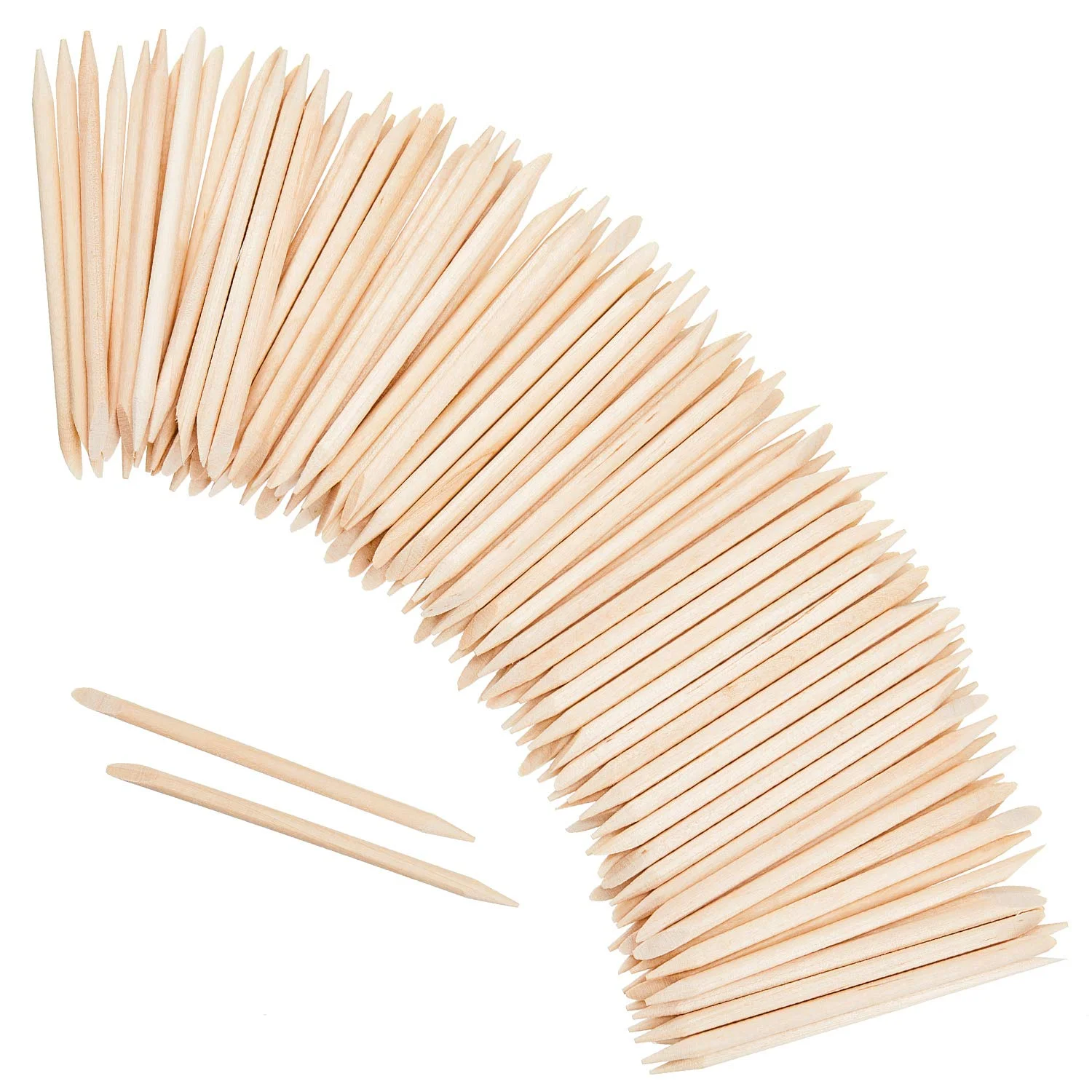 7.5cmPrivate Label Double Ended Manicure And Pedicure Tools Orange Wooden Nail Sticks Manicure Sticks For Nail