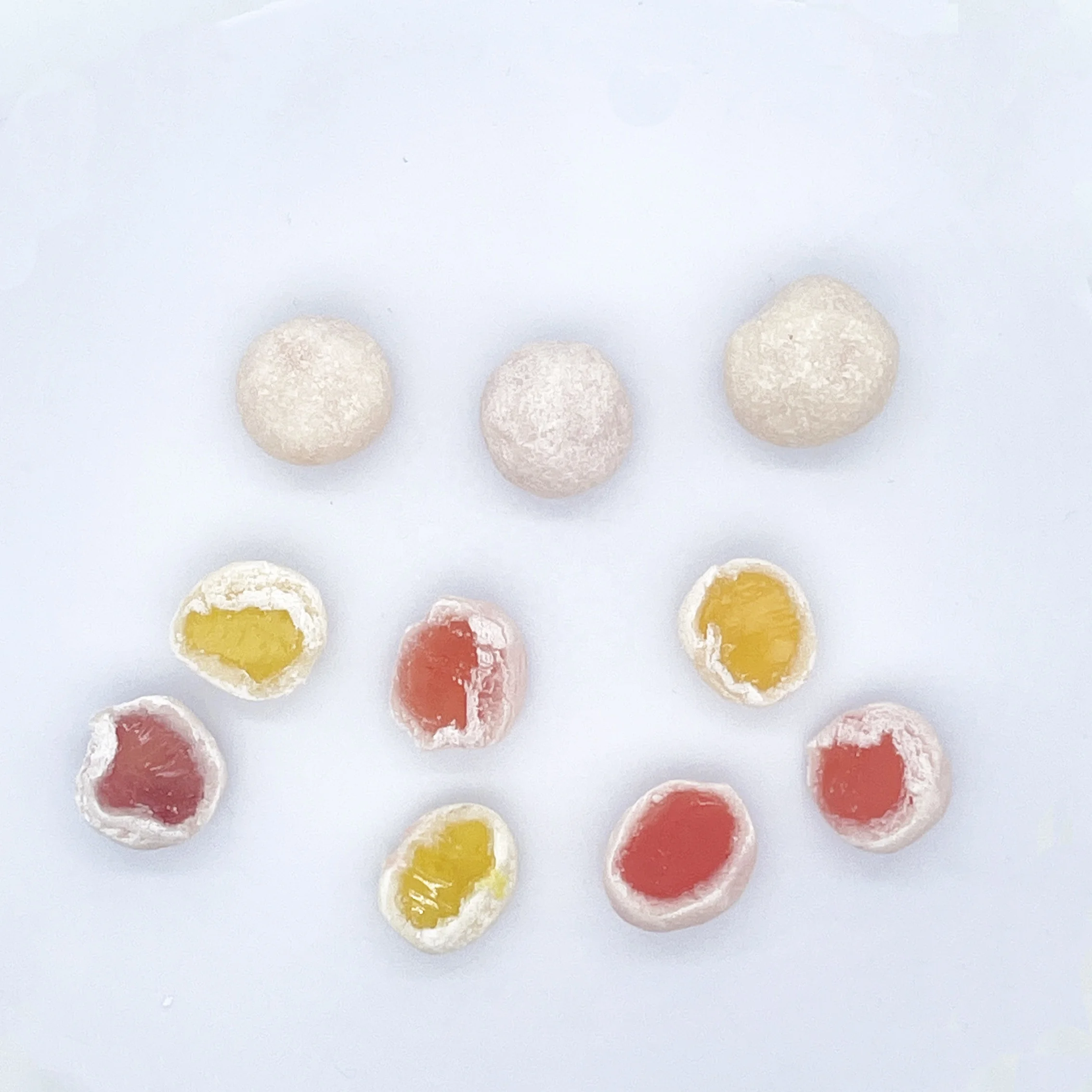 Chewy sweets corn flavor candy chewy fruit filled soft candy ball soft candy for kids