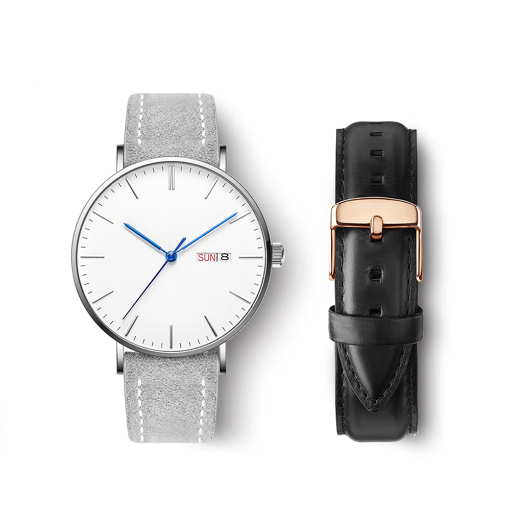 Custom oem logo low moq small order style stainless steel black nylon strap japan movement minimalist classic watch for man