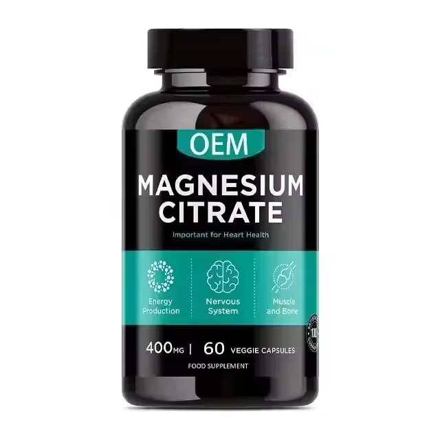 Biocaro OEM Private Label New arrival Magnesium Citrate Powder Capsules for Boosts Brain Health Sleep Muscle Recovery