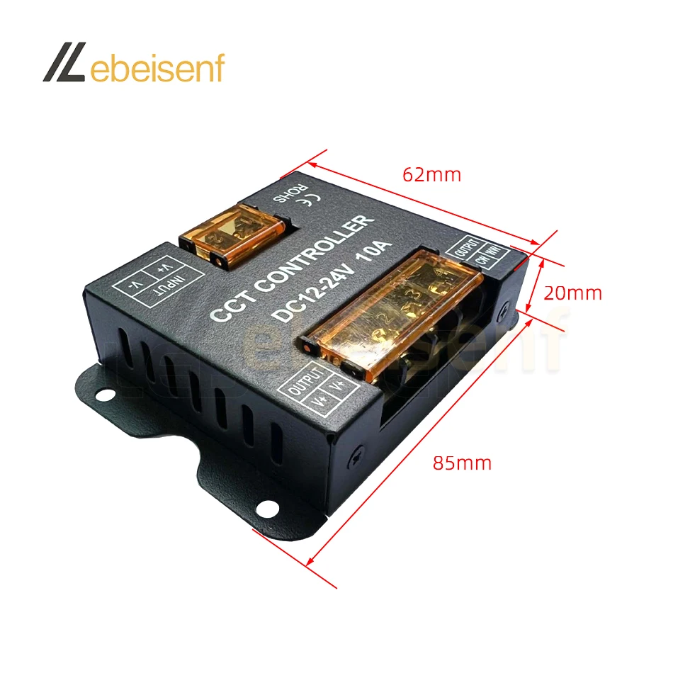 Двухцветный светодиодный контроллер 20А DC 12 В 24 двухцветная температура PWM сигнал Диммер с радиочастотным сенсорным пультом дистанционного управления для 5050 CCT