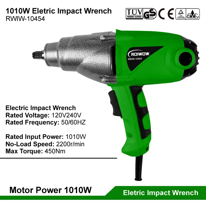 1010W Electric Power Wrench Impact Heavy Duty Portable Corded High Torque Wrench And Sockets Sets Electric Impact Wrench 450NM