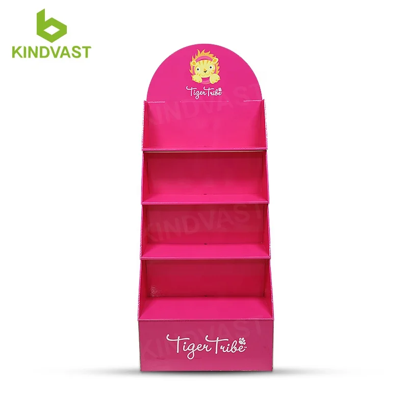 display rack advertising cardboard floor stand 4 step cardboard toys display rack