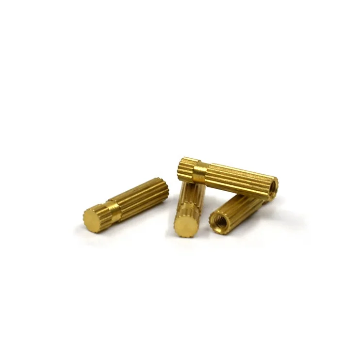 Custom long brass insert nut manufacturer blind hole knurled copper round head heat set threaded heating bolt n nut for plastic