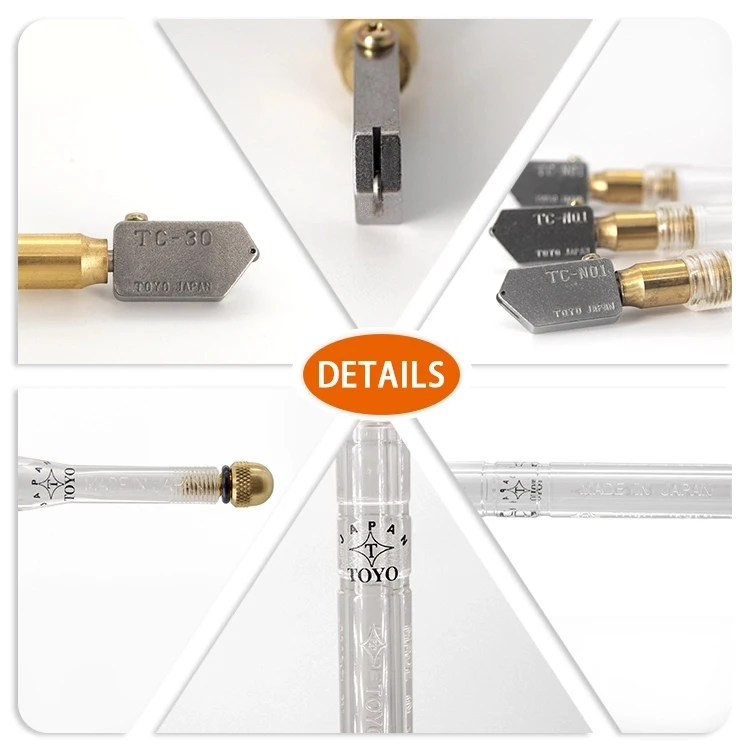 TOYO TC 30 Long Service Diamond Cemented Carbide Tip Plastic Handle Glass Cutter Various Types Of Diamond Glass Cutters