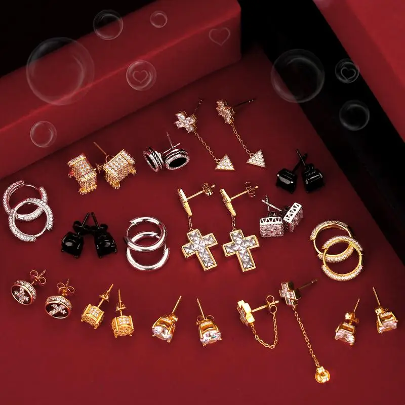 KRKC оптовая продажа, модные Висячие серьги для женщин и мужчин, ювелирные изделия по индивидуальному заказу, позолоченные серьги-кольца из нержавеющей стали со звездой и бабочкой