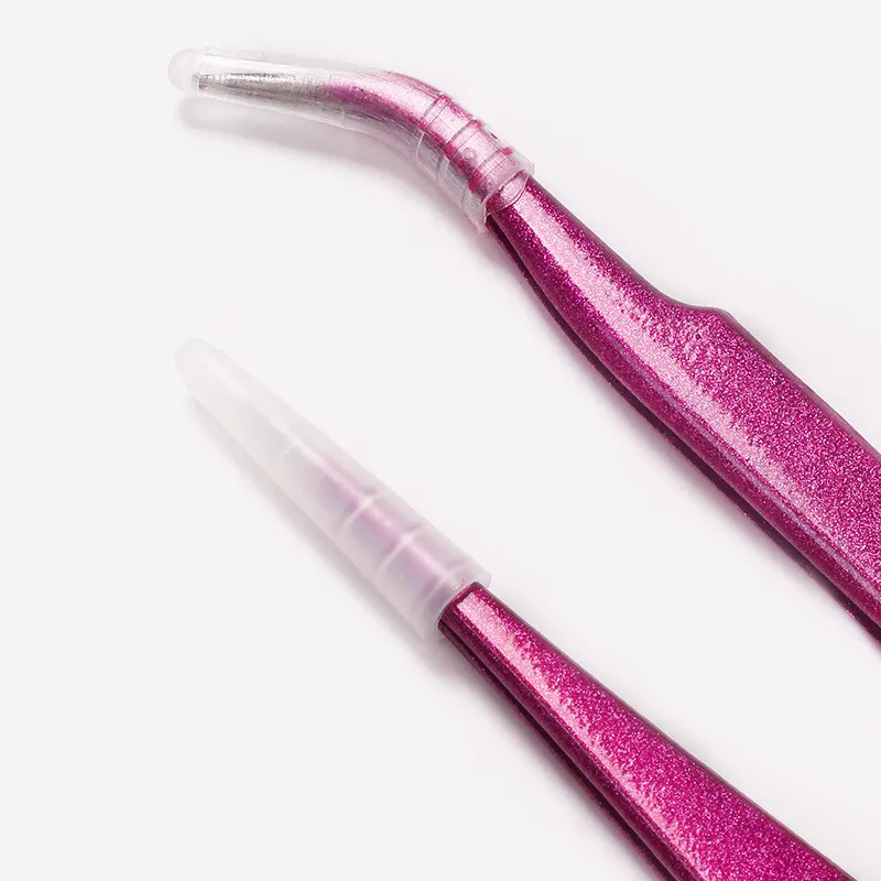 Nail art tools stainless steel elbow straight rose red nail tweezers