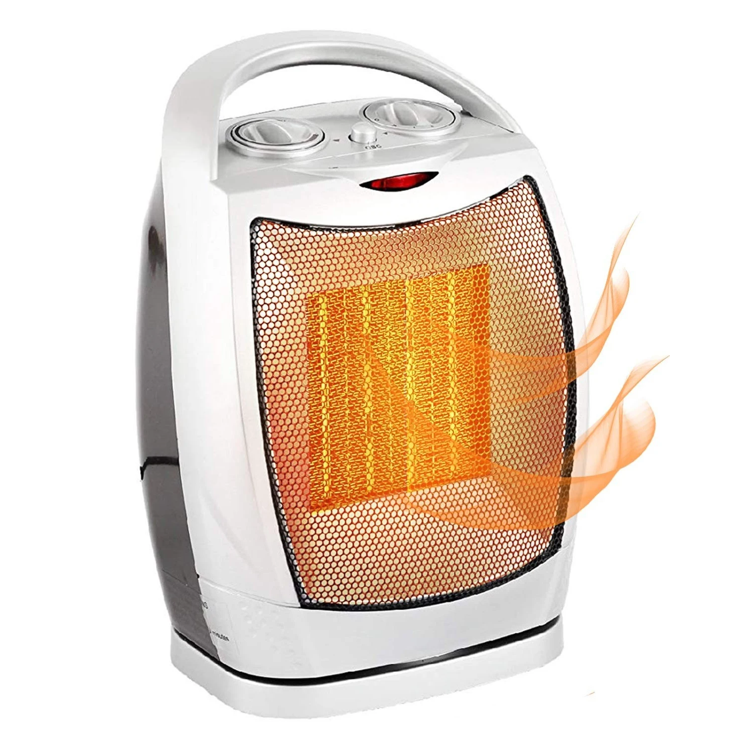 Small Portable Vertical Head Shaking PTC Ceramic Fast Heating Space Air Hot Smart Home Heater With Handle For Indoor Room Office