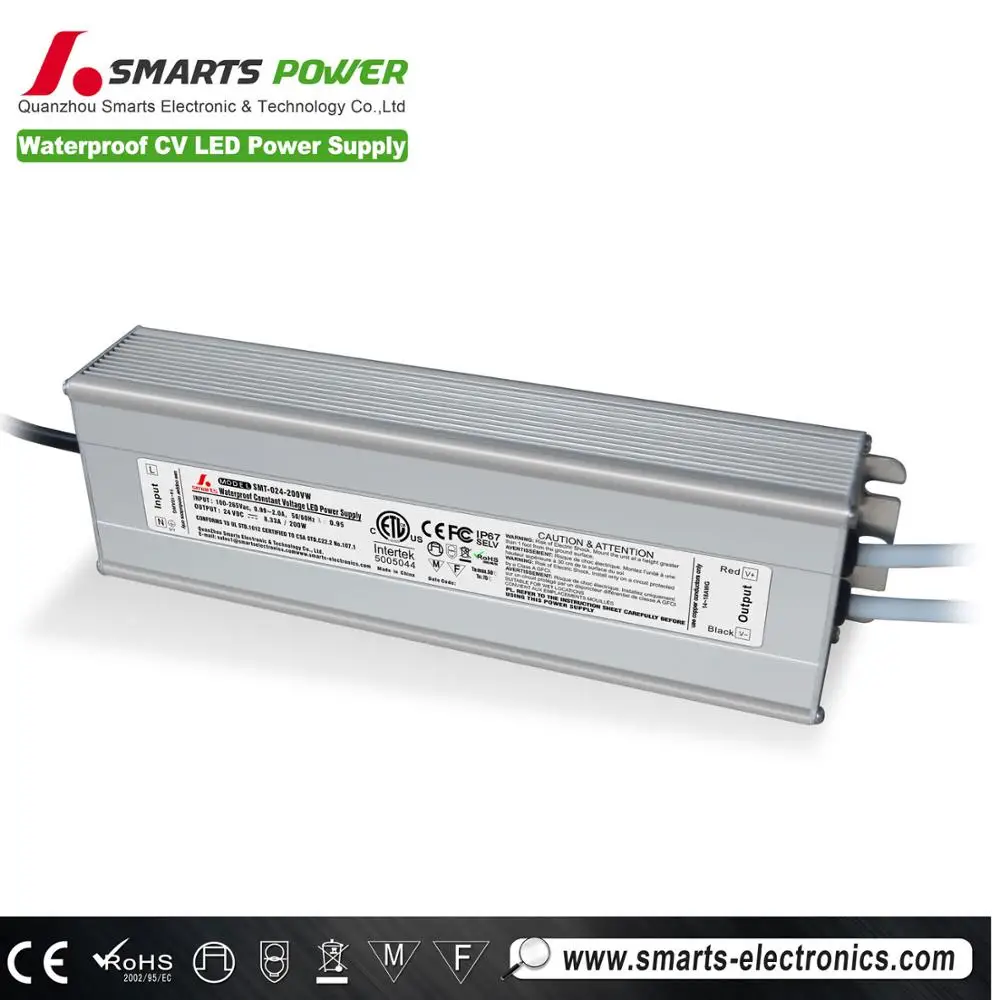 12V 24V 36V 48V DC 200w led driver waterproof power supply