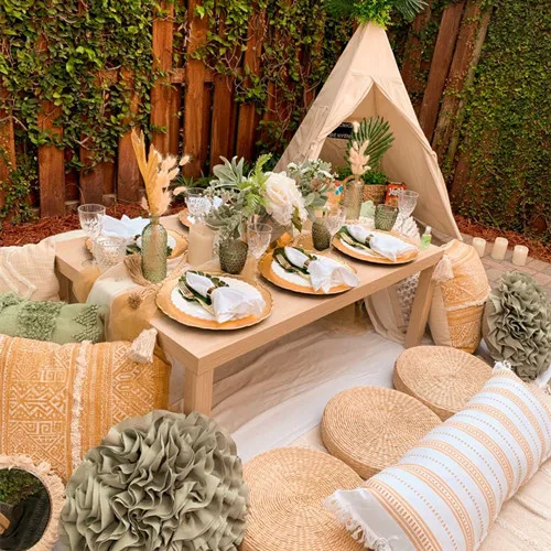 Dining Solid Party Wooden Birthday Modern Camping Slab LUXURY Event Garden Wedding Picnic Table