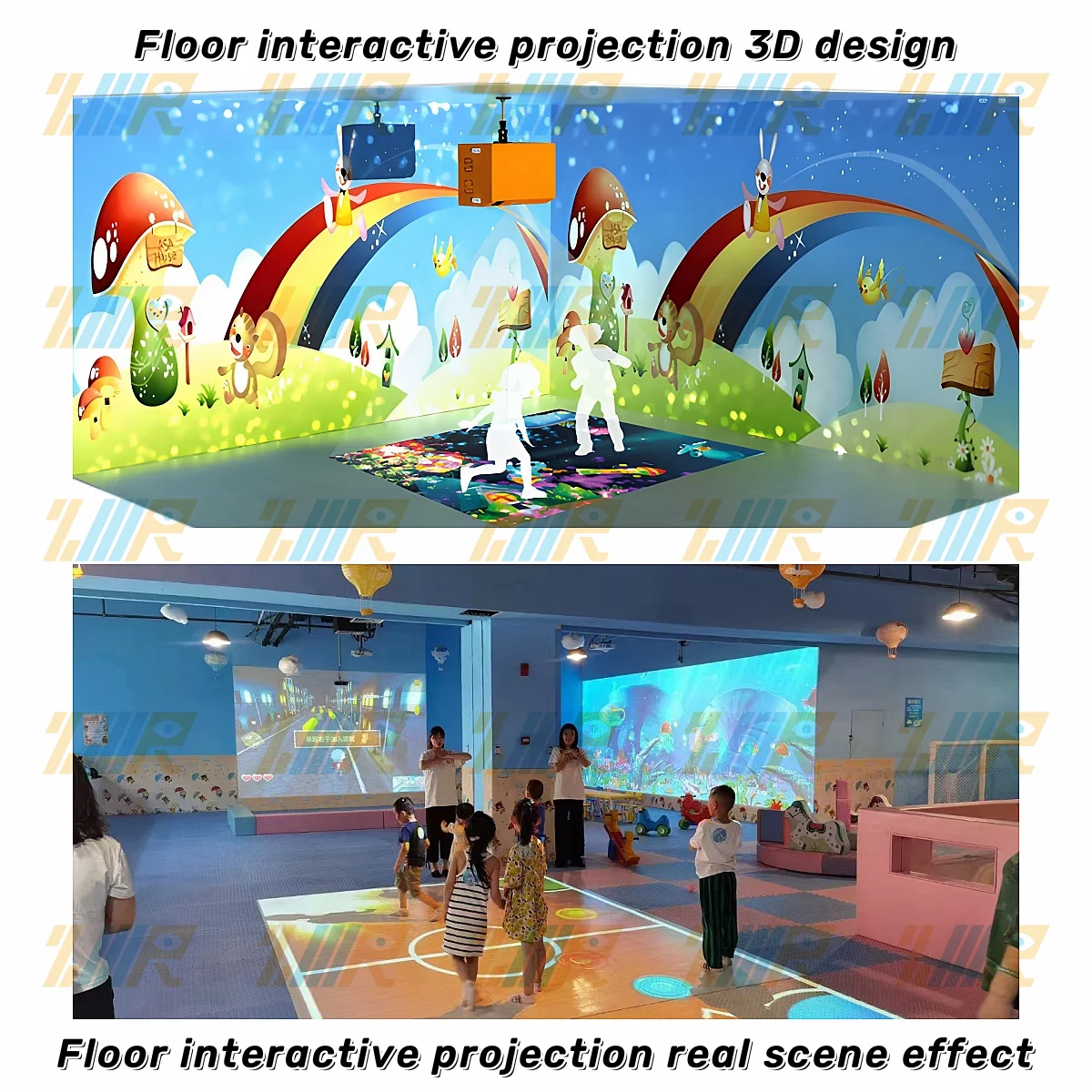 interactive floor tiles game Floor projector interact With 69 game scenes magic interactive floor projection game