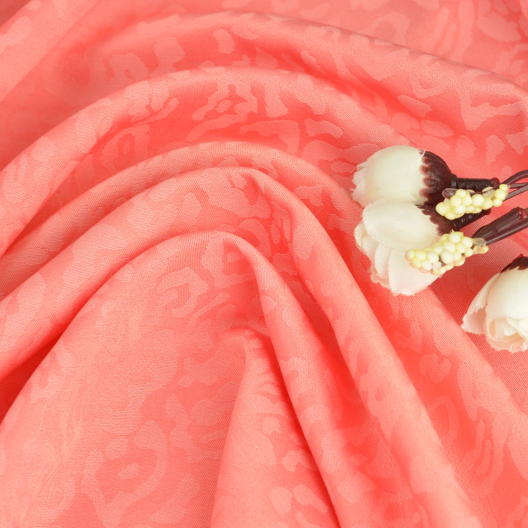 Leopard print jacquard fabric rayon rayon cotton jacquard fabric spring summer blouse dress fabric