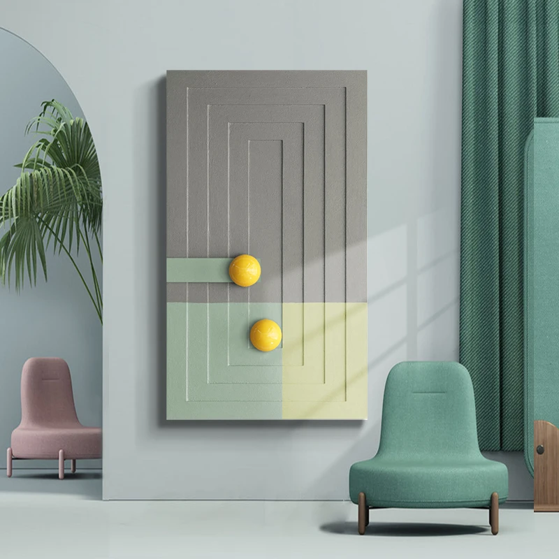 Morandi Nordic Fashion Contrast Color Three-dimensional Decorative Painting Modern Wall Art