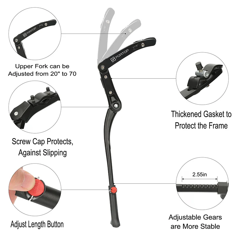 MTB Road Bicycle Kickstand Universal Adjustable Aluminum alloy kickstand for adult bike Foot Brace Parking Rack Bike