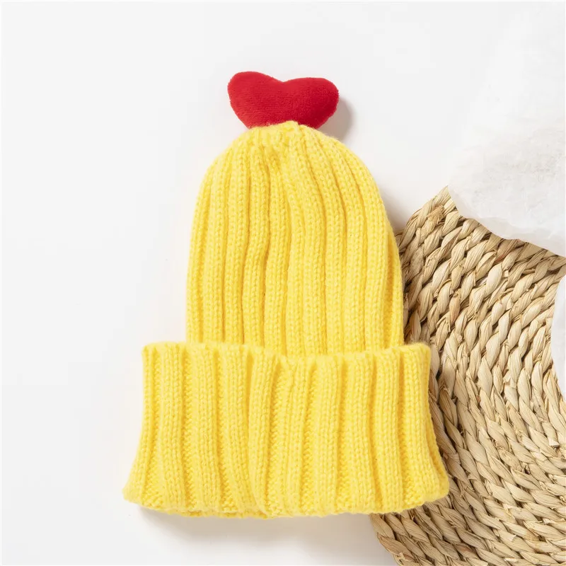 Factory direct new knit hat for baby Korean outdoor cute warm flanging spot discount knitted baby hats