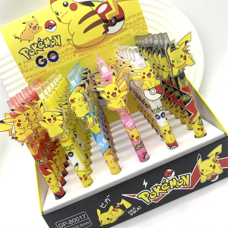 School Stationery poke ballpoint pen, 0.5mm poke mon go pressing pen, 48pcs/box pocket monster ballpoint pen