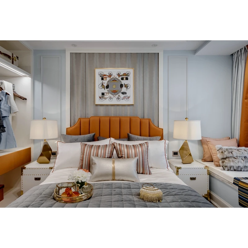 2019 Customized Fashion Home Furniture Design Child Bedroom with Pink Fabric