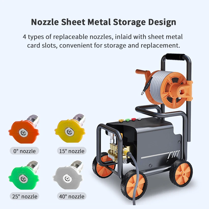 High-Power Household 220V Automatic Tugboat All-Copper High-Pressure Water Spray Gun Foam Storage Tube New Model Car Washing