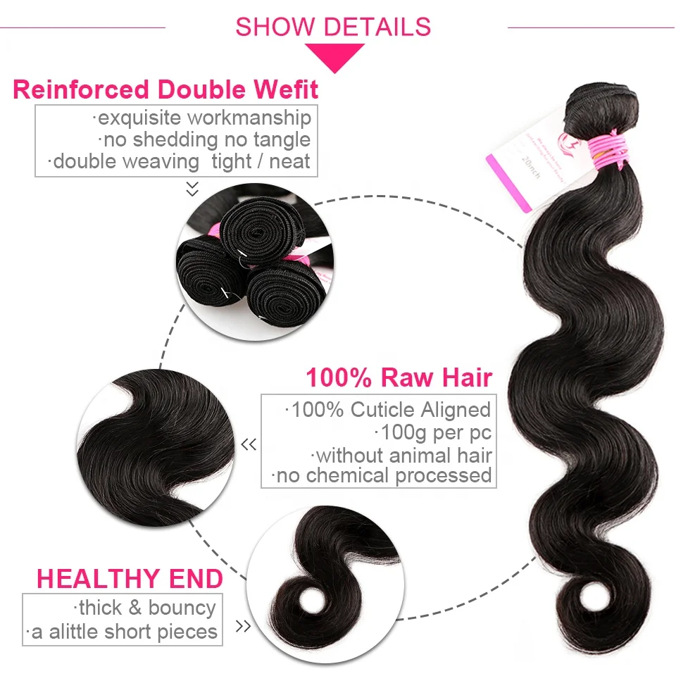 Cljhair Free Sample Wholesale Raw Virgin Human Hair Vendors Bundles Natural Black For Black Woman Body Wave Cuticle Hair
