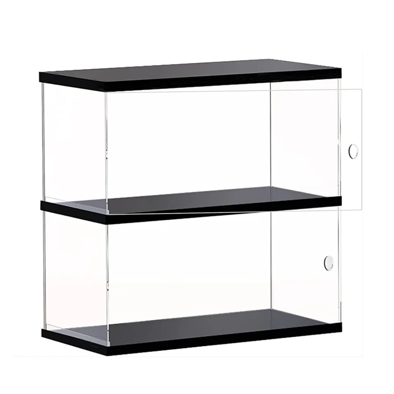 Detachable Clear Acrylic Display Risers Shelf for Funko Pop Figures with 2 Tier Large Storage Stand Case