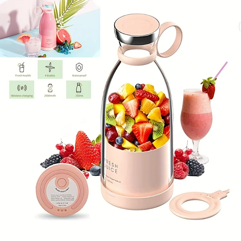 Electric Portable Blender Mini Juicer 500ML USB Rechargeable Fruit Milk Mixing Tool Mini Fresh Juice Blender