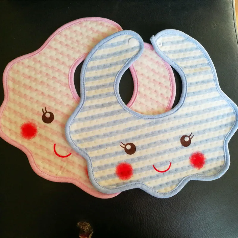Printed Feeding Waterproof Cute Soft Cotton Girl Muslin Baby Bib