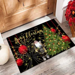 Wholesales Home Decor PVC Halloween Nonslip Floor Rugs Custom Snowman Christmas Printing Door Mat