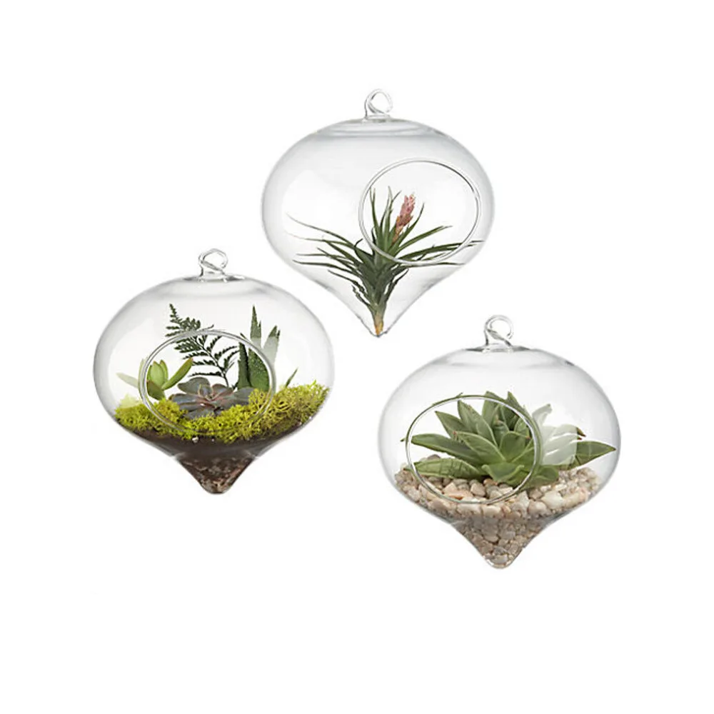 wholesale price different design hanging glass vase for decoration hanging glass ball decoration glass hanging ball