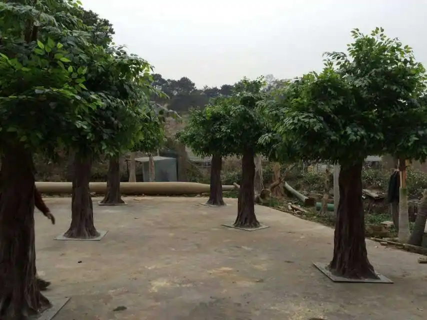 Silk Big Large Landscape Green Giant Simulation Faux Artificial Banyan Tree UV Resistant Big Banyan Plastic Tree Artificial
